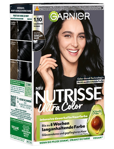 Garnier Nutrisse Ultra Color 1.10 Leuchtendes Schwarz Produktabbildung